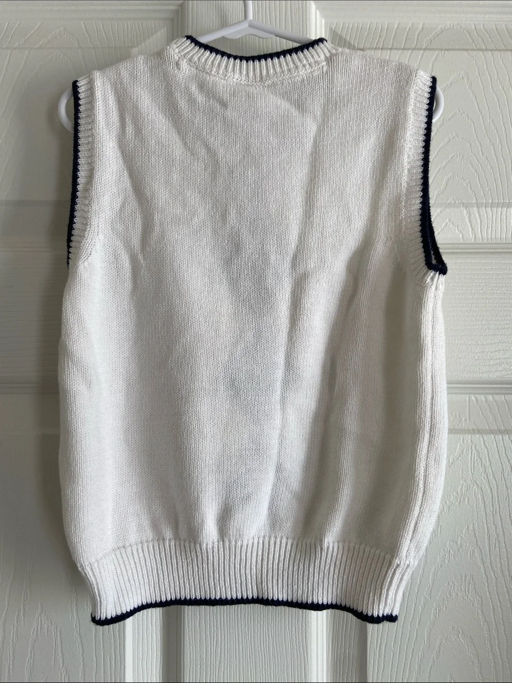 Gymboree White Knit Argyle Sweater Vest with Navy and Yellow